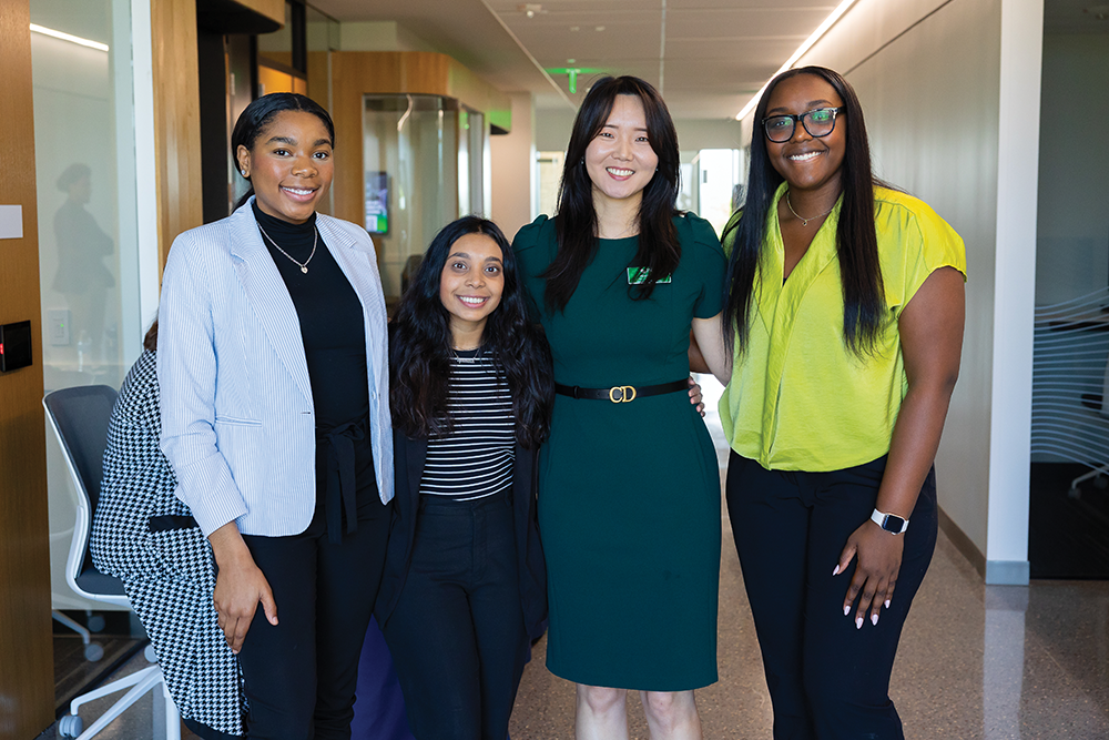 Associate clinical professor Dr. Misun Won with UNT Sports Management students